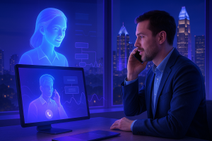 AI-powered caller handling a new lead inquiry for a Charlotte business