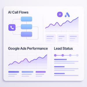 Google Ads performance dashboard for a Charlotte business showing conversions and cost per lead
